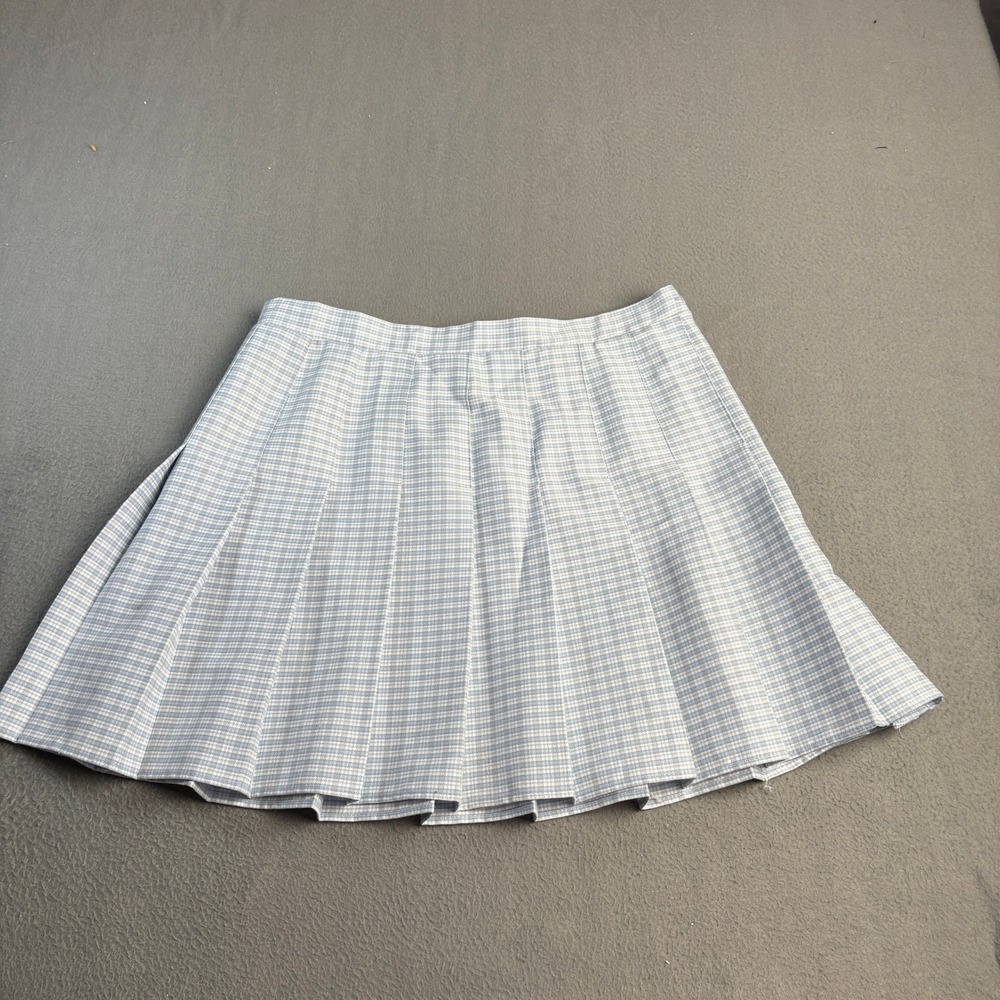 Rewind Blue Plaid Pleated Mini Skirt XL Schoolgirl Preppy RKB5213PH1E